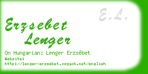 erzsebet lenger business card